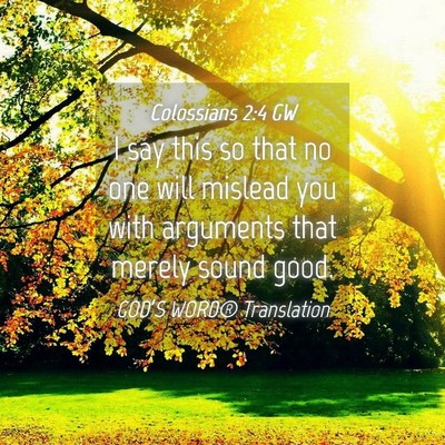 Picture 04 - Colossians 2:4 GW - I say this so that no one will mislead you with - Bible Verse Picture