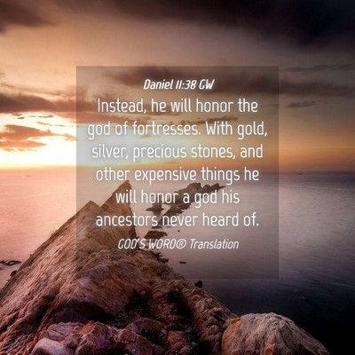 Picture 04 - Daniel 11:38 GW - Instead, he will honor the god of fortresses. - Bible Verse Picture