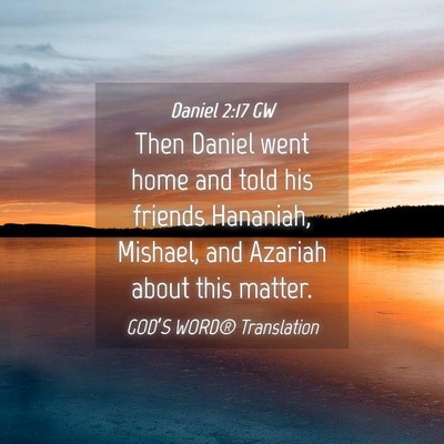 Picture 04 - Daniel 2:17 GW - Then Daniel went home and told his friends - Bible Verse Picture