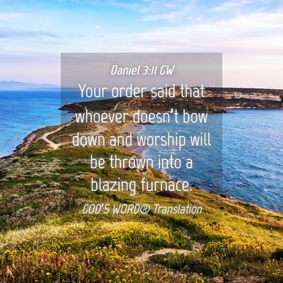 Picture 04 - Daniel 3:11 GW - Your order said that whoever doesn’t bow down - Bible Verse Picture