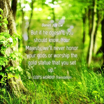 Picture 04 - Daniel 3:18 GW - But if he doesn’t, you should know, Your - Bible Verse Picture