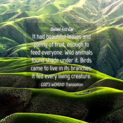 Picture 04 - Daniel 4:12 GW - It had beautiful leaves and plenty of fruit, - Bible Verse Picture