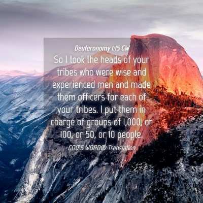 Picture 04 - Deuteronomy 1:15 GW - So I took the heads of your tribes who were wise - Bible Verse Picture