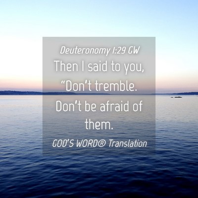 Picture 04 - Deuteronomy 1:29 GW - Then I said to you, “Don’t tremble. Don’t - Bible Verse Picture