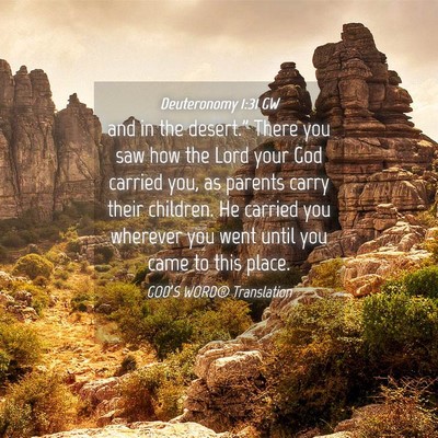Picture 04 - Deuteronomy 1:31 GW - and in the desert.” There you saw how the Lord - Bible Verse Picture