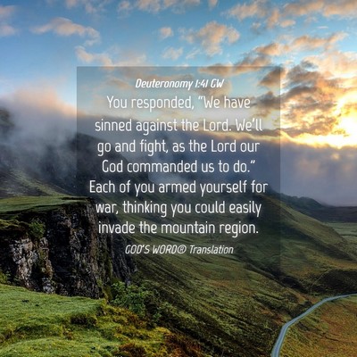Picture 04 - Deuteronomy 1:41 GW - You responded, “We have sinned against the - Bible Verse Picture