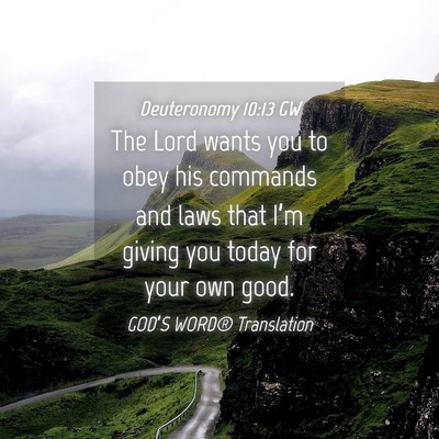 Picture 04 - Deuteronomy 10:13 GW - The Lord wants you to obey his commands and laws - Bible Verse Picture