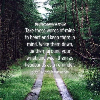 Picture 04 - Deuteronomy 11:18 GW - Take these words of mine to heart and keep them - Bible Verse Picture