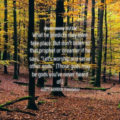 Picture 04 - Deuteronomy 13:2 GW - What he predicts may even take place. But don’t - Bible Verse Picture