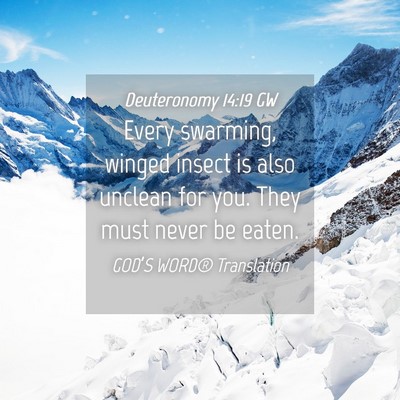 Picture 04 - Deuteronomy 14:19 GW - Every swarming, winged insect is also unclean for - Bible Verse Picture