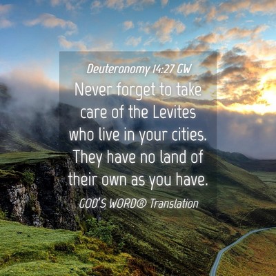Picture 04 - Deuteronomy 14:27 GW - Never forget to take care of the Levites who live - Bible Verse Picture