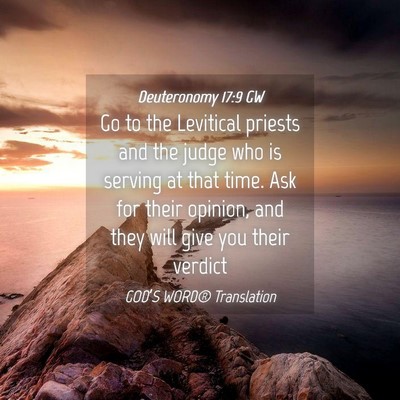 Picture 04 - Deuteronomy 17:9 GW - Go to the Levitical priests and the judge who is - Bible Verse Picture