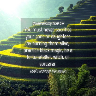 Picture 04 - Deuteronomy 18:10 GW - You must never sacrifice your sons or daughters - Bible Verse Picture