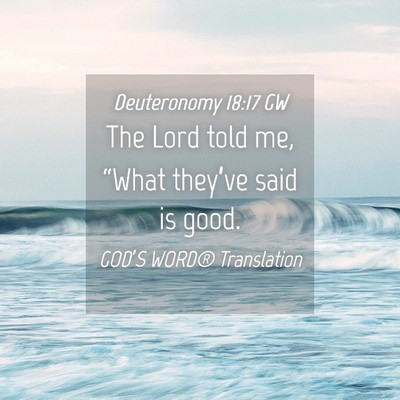 Picture 04 - Deuteronomy 18:17 GW - The Lord told me, “What they’ve said is - Bible Verse Picture