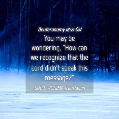 Picture 04 - Deuteronomy 18:21 GW - You may be wondering, “How can we recognize - Bible Verse Picture