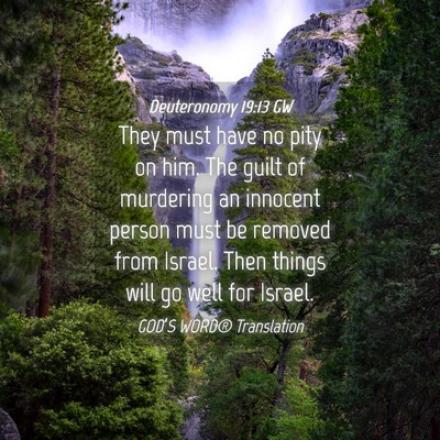 Picture 04 - Deuteronomy 19:13 GW - They must have no pity on him. The guilt of - Bible Verse Picture