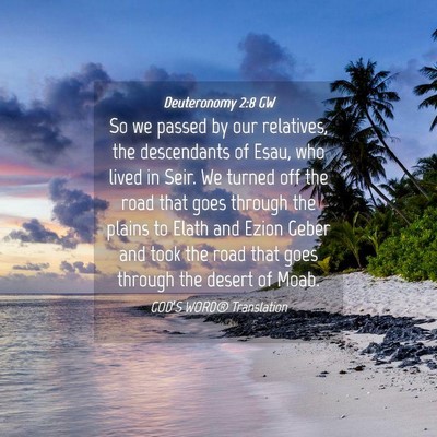 Picture 04 - Deuteronomy 2:8 GW - So we passed by our relatives, the descendants of - Bible Verse Picture