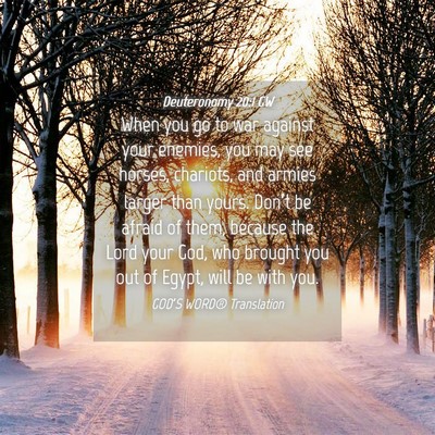 Picture 04 - Deuteronomy 20:1 GW - When you go to war against your enemies, you may - Bible Verse Picture