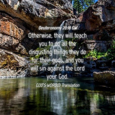 Picture 04 - Deuteronomy 20:18 GW - Otherwise, they will teach you to do all the - Bible Verse Picture
