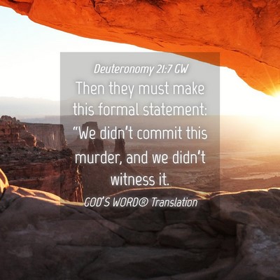 Picture 04 - Deuteronomy 21:7 GW - Then they must make this formal statement: “We - Bible Verse Picture