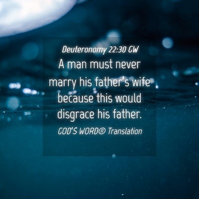 Picture 04 - Deuteronomy 22:30 GW - A man must never marry his father’s wife - Bible Verse Picture