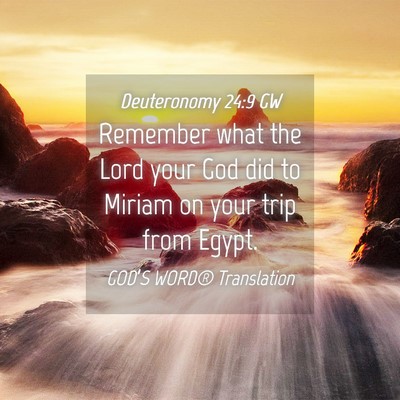 Picture 04 - Deuteronomy 24:9 GW - Remember what the Lord your God did to Miriam on - Bible Verse Picture
