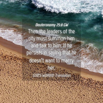 Picture 04 - Deuteronomy 25:8 GW - Then the leaders of the city must summon him and - Bible Verse Picture