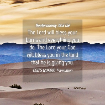 Picture 04 - Deuteronomy 28:8 GW - The Lord will bless your barns and everything you - Bible Verse Picture