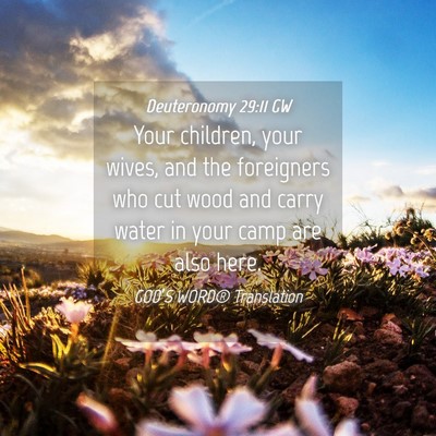 Picture 04 - Deuteronomy 29:11 GW - Your children, your wives, and the foreigners who - Bible Verse Picture
