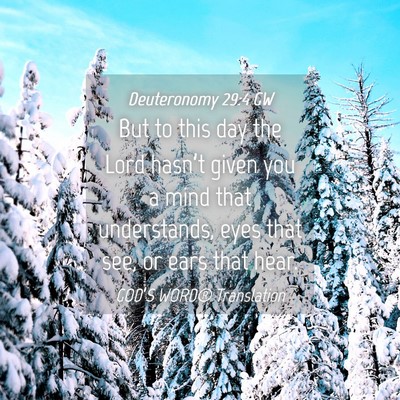 Picture 04 - Deuteronomy 29:4 GW - But to this day the Lord hasn’t given you a - Bible Verse Picture