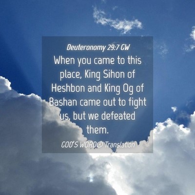 Picture 04 - Deuteronomy 29:7 GW - When you came to this place, King Sihon of - Bible Verse Picture