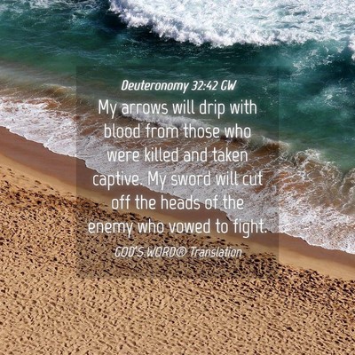 Picture 04 - Deuteronomy 32:42 GW - My arrows will drip with blood from those who - Bible Verse Picture