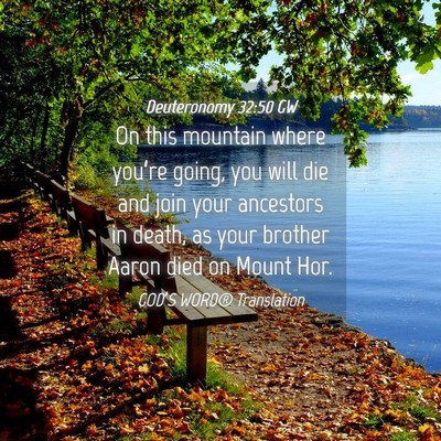 Picture 04 - Deuteronomy 32:50 GW - On this mountain where you’re going, you will - Bible Verse Picture