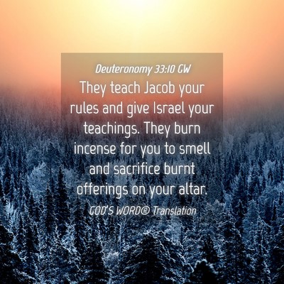 Picture 04 - Deuteronomy 33:10 GW - They teach Jacob your rules and give Israel your - Bible Verse Picture