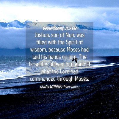 Picture 04 - Deuteronomy 34:9 GW - Joshua, son of Nun, was filled with the Spirit of - Bible Verse Picture