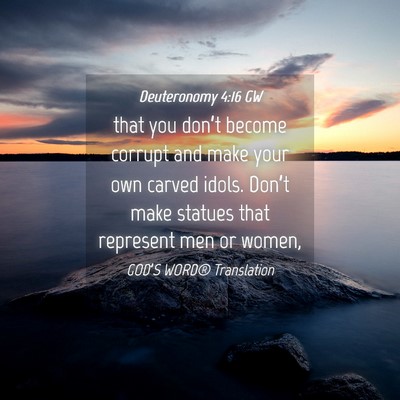 Picture 04 - Deuteronomy 4:16 GW - that you don’t become corrupt and make your own - Bible Verse Picture
