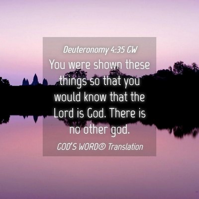 Picture 04 - Deuteronomy 4:35 GW - You were shown these things so that you would - Bible Verse Picture