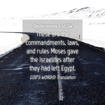 Picture 04 - Deuteronomy 4:45 GW - These are the commandments, laws, and rules Moses - Bible Verse Picture