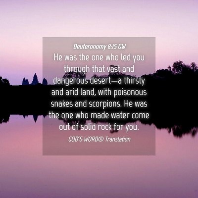 Picture 04 - Deuteronomy 8:15 GW - He was the one who led you through that vast and - Bible Verse Picture
