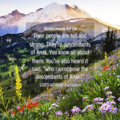 Picture 04 - Deuteronomy 9:2 GW - Their people are tall and strong. They’re - Bible Verse Picture