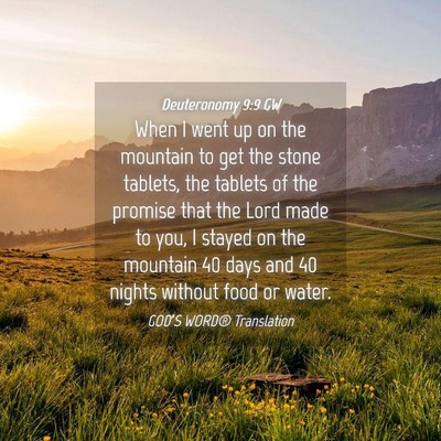 Picture 04 - Deuteronomy 9:9 GW - When I went up on the mountain to get the stone - Bible Verse Picture
