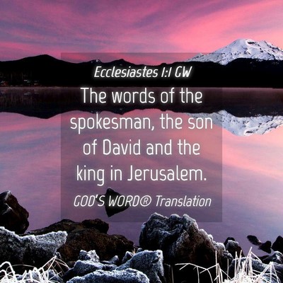 Picture 04 - Ecclesiastes 1:1 GW - The words of the spokesman, the son of David and - Bible Verse Picture
