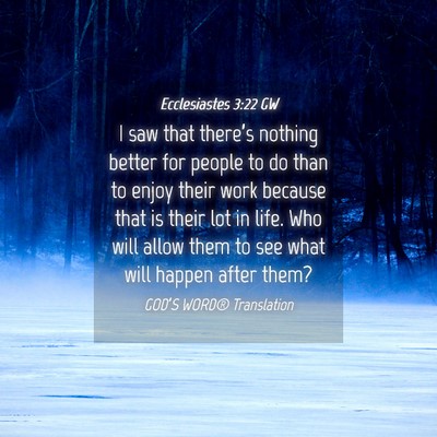 Picture 04 - Ecclesiastes 3:22 GW - I saw that there’s nothing better for people to - Bible Verse Picture