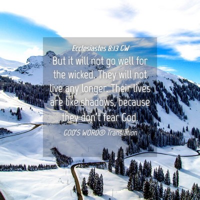 Picture 04 - Ecclesiastes 8:13 GW - But it will not go well for the wicked. They will - Bible Verse Picture