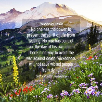 Picture 04 - Ecclesiastes 8:8 GW - No one has the power to prevent the spirit of - Bible Verse Picture