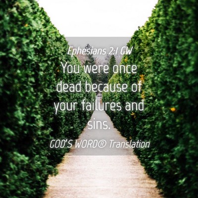 Picture 04 - Ephesians 2:1 GW - You were once dead because of your failures and - Bible Verse Picture