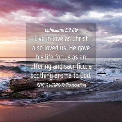 Picture 04 - Ephesians 5:2 GW - Live in love as Christ also loved us. He gave his - Bible Verse Picture