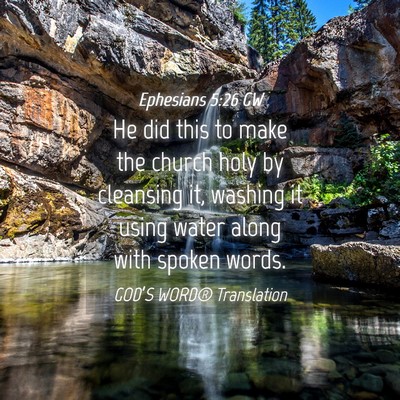Picture 04 - Ephesians 5:26 GW - He did this to make the church holy by cleansing - Bible Verse Picture