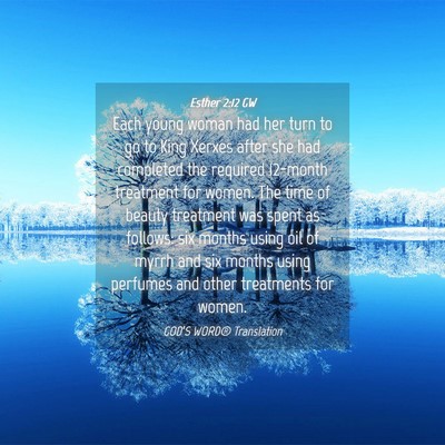 Picture 04 - Esther 2:12 GW - Each young woman had her turn to go to King - Bible Verse Picture