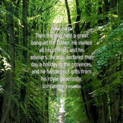 Picture 04 - Esther 2:18 GW - Then the king held a great banquet for Esther. He - Bible Verse Picture